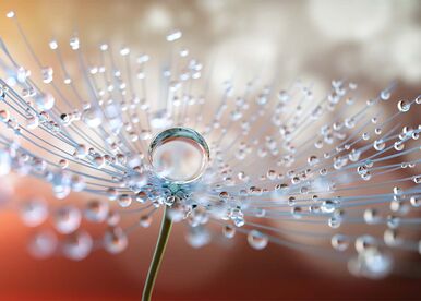 Wassertropf in Blüte.